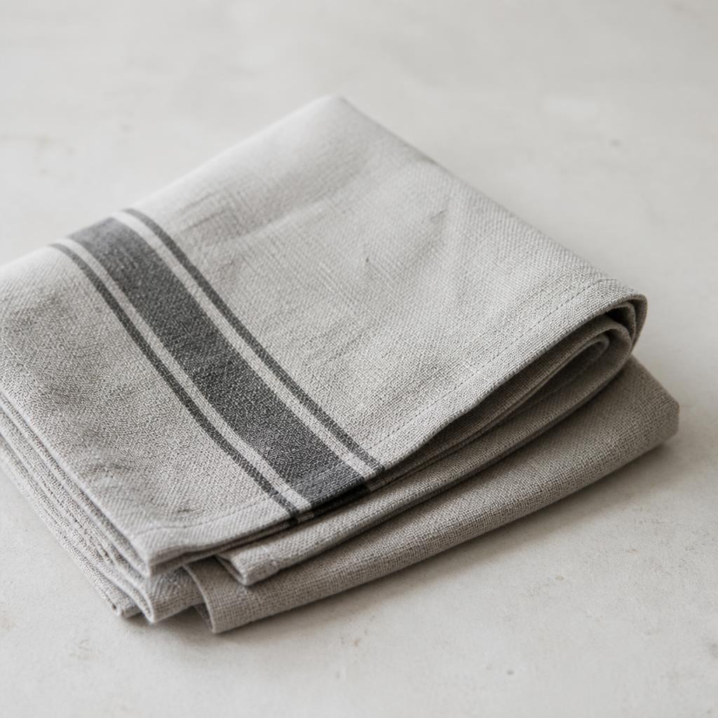 Raw linen tea towel